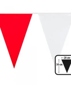 Guirlande Fanions 10 Mètres Blanc/rouge