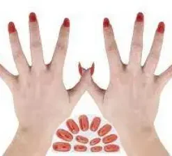 12 Faux Ongles Rouges Avec Adhésif