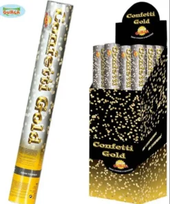 Canon à Confettis Métal Or 40 Cm