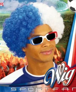 Perruque Pop Blanche Et Bleue